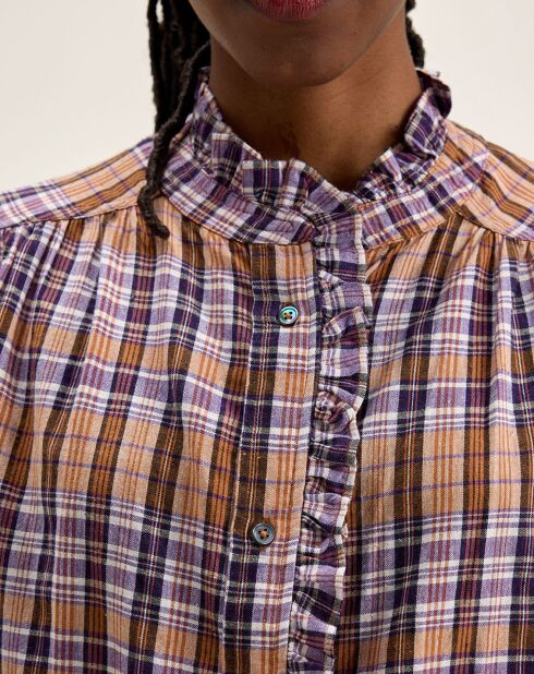 Blouse Claudia à carreaux multicolore
