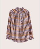 Blouse Claudia à carreaux multicolore