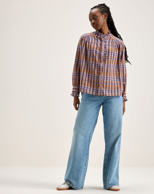 Blouse Claudia à carreaux multicolore