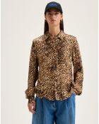 Chemise Pekin léopard marron