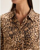 Chemise Pekin léopard marron