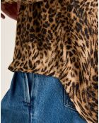Chemise Pekin léopard marron
