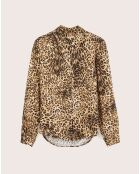 Chemise Pekin léopard marron