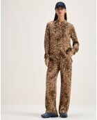 Chemise Pekin léopard marron