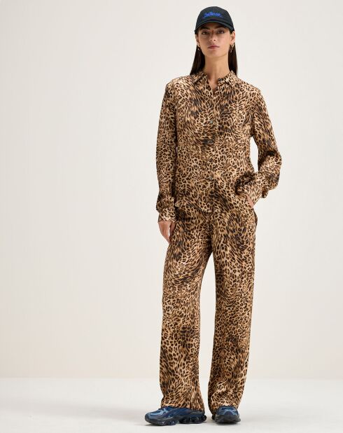 Chemise Pekin léopard marron