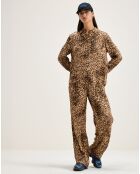 Chemise Pekin léopard marron