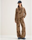 Chemise Pekin léopard marron