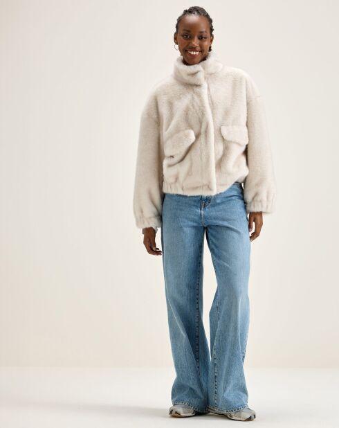 Veste en fausse fourrure Enora crème