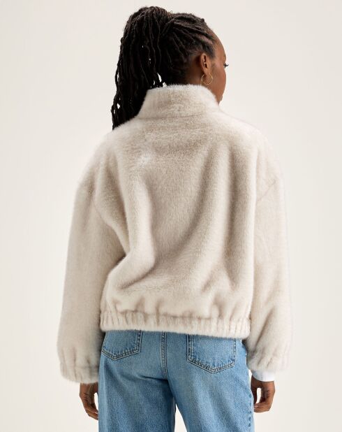 Veste en fausse fourrure Enora crème