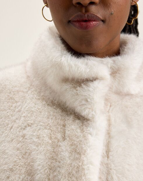 Veste en fausse fourrure Enora crème