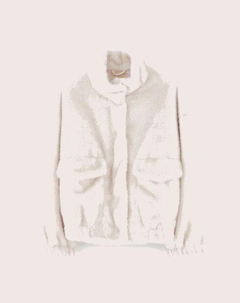 Veste en fausse fourrure Enora crème