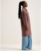 Manteau en Laine mélangée Joanne pied de poule bordeaux