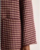 Manteau en Laine mélangée Joanne pied de poule bordeaux