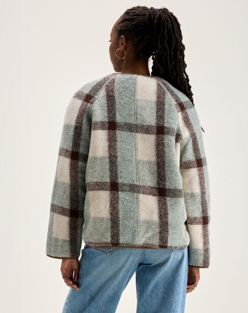 Veste réversible en Laine mélangée Hari rose/vert