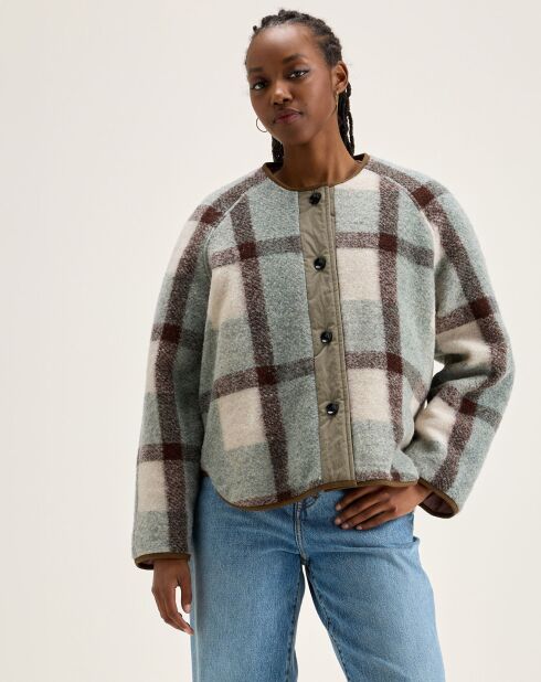 Veste réversible en Laine mélangée Hari rose/vert