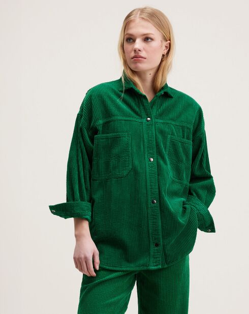 Surchemise en Velours côtelée Guru chlorophile