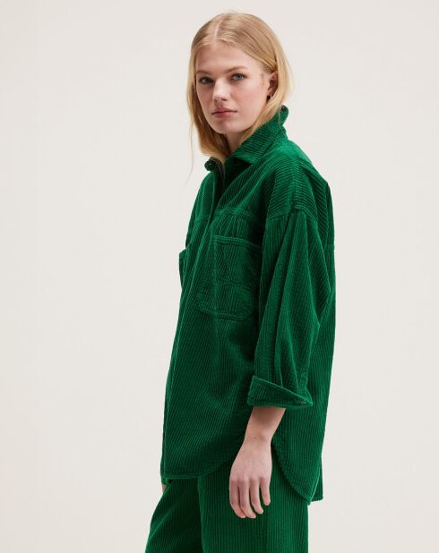 Surchemise en Velours côtelée Guru chlorophile