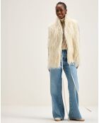Veste sans manches réversible en fausse fourrure Jaden crème