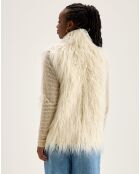 Veste sans manches réversible en fausse fourrure Jaden crème