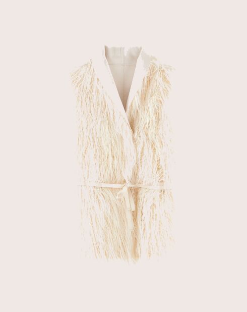 Veste sans manches réversible en fausse fourrure Jaden crème