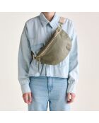 Sac banane en Cuir Souply dusty olive - 33x22x9.2 cm