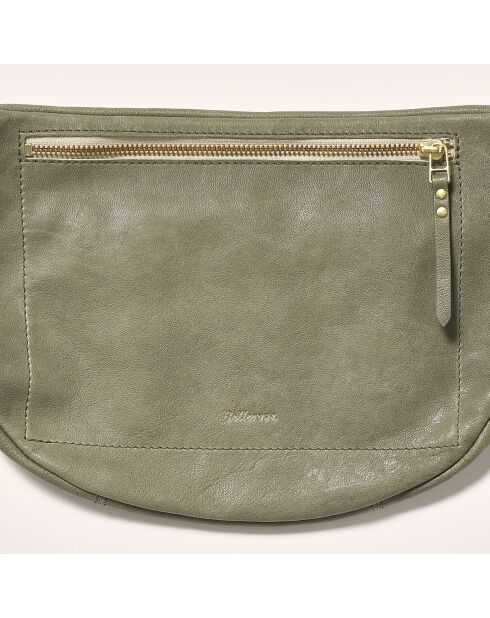 Sac banane en Cuir Souply dusty olive - 33x22x9.2 cm