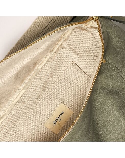 Sac banane en Cuir Souply dusty olive - 33x22x9.2 cm