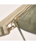 Sac banane en Cuir Souply dusty olive - 33x22x9.2 cm