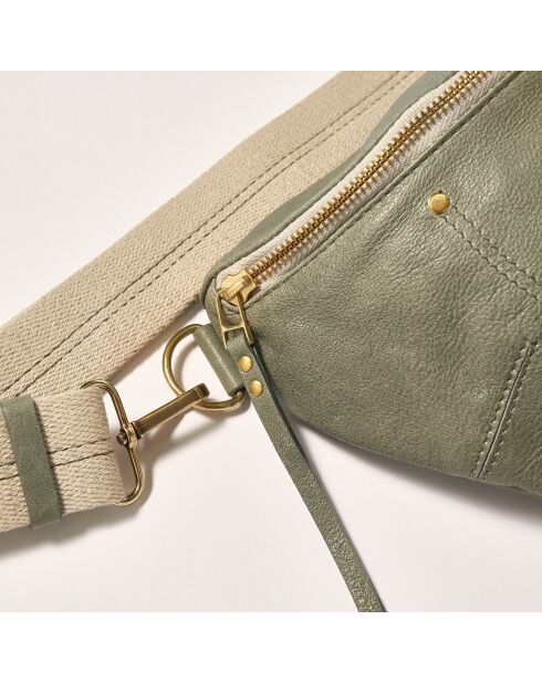Sac banane en Cuir Souply dusty olive - 33x22x9.2 cm