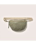 Sac banane en Cuir Souply dusty olive - 33x22x9.2 cm
