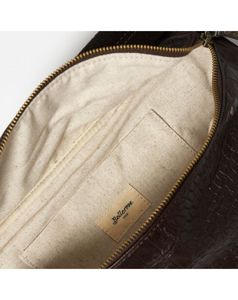 Sac banane en Cuir Souply ébène - 33x22x9.2 cm