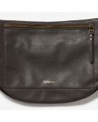 Sac banane en Cuir Souply ébène - 33x22x9.2 cm
