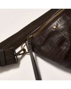 Sac banane en Cuir Souply ébène - 33x22x9.2 cm
