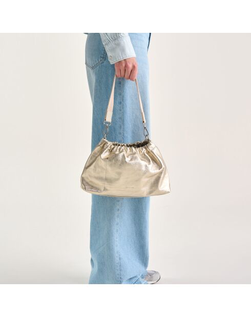 Sac porté épaule en Cuir Sobbo doré - 20x30x8 cm