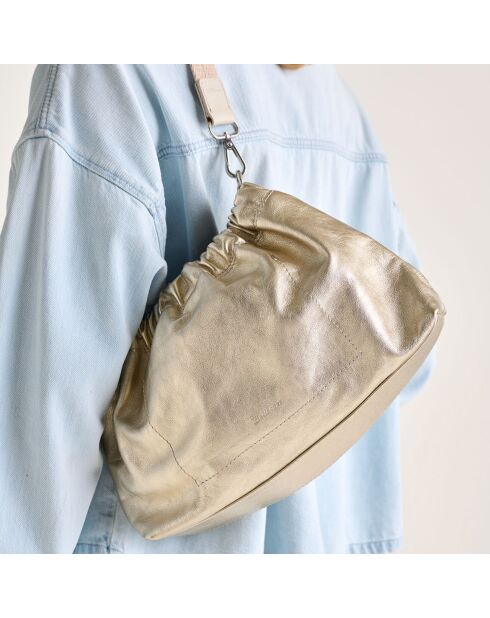 Sac porté épaule en Cuir Sobbo doré - 20x30x8 cm