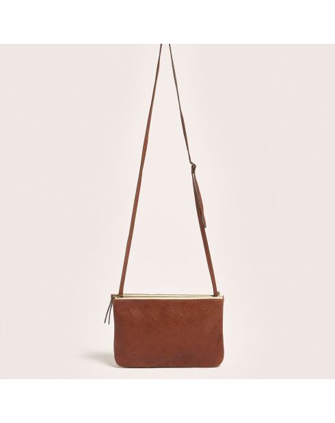 Sac bandoulière en Cuir Skare écureuil - 23x15 cm
