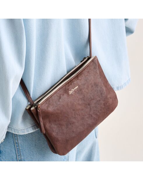 Sac bandoulière en Cuir Skare écureuil - 23x15 cm