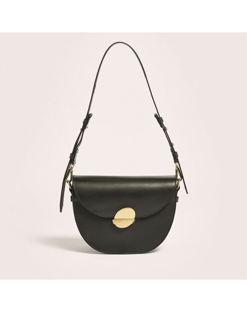 Sac bandoulière en Cuir Sico noir - 18x26.5x11.5 cm