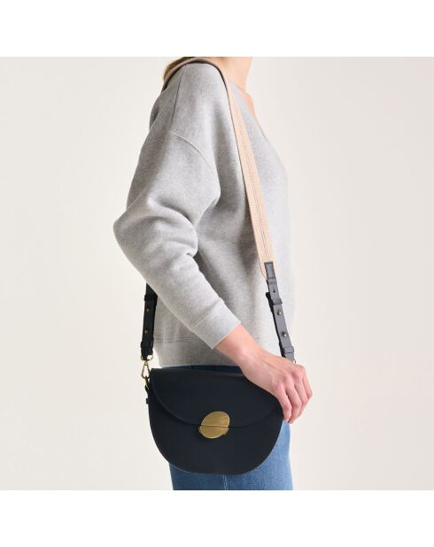 Sac bandoulière en Cuir Sico noir - 18x26.5x11.5 cm