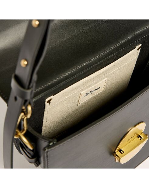 Sac bandoulière en Cuir Sico noir - 18x26.5x11.5 cm