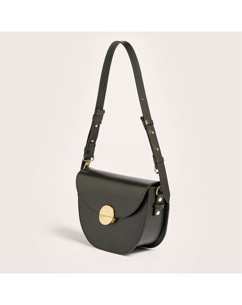 Sac bandoulière en Cuir Sico noir - 18x26.5x11.5 cm