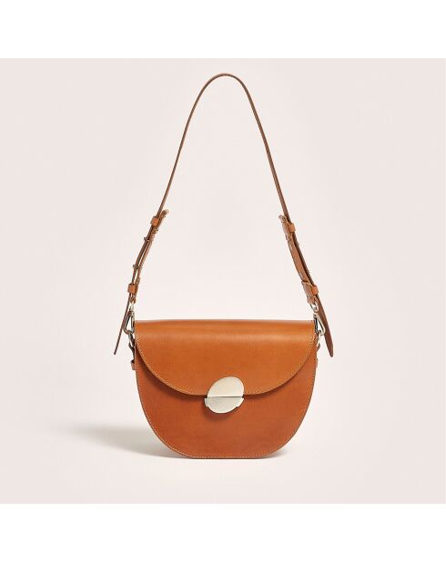 Sac bandoulière en Cuir Sico cognac - 18x26.5x11.5 cm