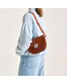 Sac bandoulière en Cuir Sico cognac - 18x26.5x11.5 cm