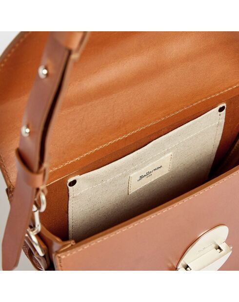 Sac bandoulière en Cuir Sico cognac - 18x26.5x11.5 cm