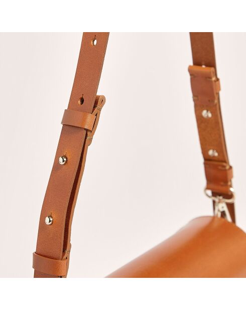 Sac bandoulière en Cuir Sico cognac - 18x26.5x11.5 cm