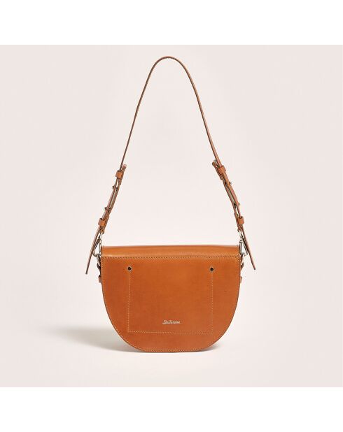 Sac bandoulière en Cuir Sico cognac - 18x26.5x11.5 cm