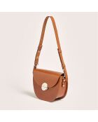 Sac bandoulière en Cuir Sico cognac - 18x26.5x11.5 cm