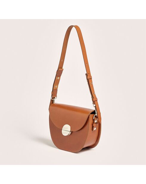 Sac bandoulière en Cuir Sico cognac - 18x26.5x11.5 cm