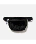 Sac banane en fausse fourrure Hoswel black beauty - 29x18x10 cm