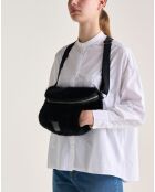 Sac banane en fausse fourrure Hoswel black beauty - 29x18x10 cm